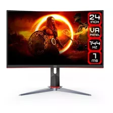 Monitor Gamer Curvo Aoc C24g2 Lcd Tft 23.6 Negro Y Rojo 100v/240v