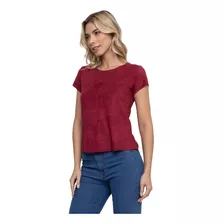 Blusa Suede Blusinha Feminina Camisa Tshirt Manga Curta Moda