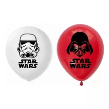 Bexiga-balão Star Wars Branco E Vermelho 25 Unidades 