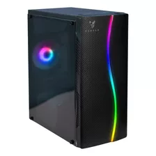 Gabinete Gamer Perseo Boro Negro Frente Tira Rgb + Fancooler