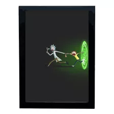 Quadro Rick And Morty Emoldurado Arte Poster Portal Verde