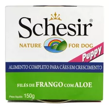 Kit 5 Schesir Puppy Frango C/aloe Lata Cães 150g - Val.04/24