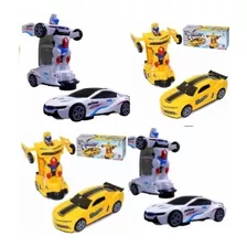 2 Carros Robôs Transformers Camaro Bumblebee E Bmw Som E Luz