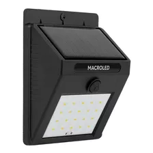 Reflector Led Solar Aplique Con Fotocelula 1,5w Macroled Carcasa Negro Luz Fria/dia