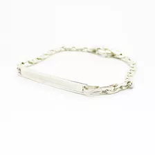 Pulsera Plata Hombre Mujer Identidad Grabado Cadena Paris