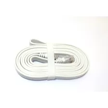 Cable De Internet Cat6 Rj45 Red Lan Tipo Flat Blanco 1.5mts