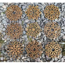 Pack De 9 Mandalas De Madera