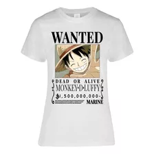 Blusa Cartel Wanted Monkey D Luffy One Piece Recompensa 15