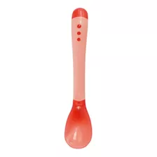 1 Pc Colher Termo Sensível Infantil Silicone Bebe Rosa