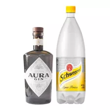 Gin Aura 700ml + Agua Tonica Schweppes Tónica 1,5lts Oferta