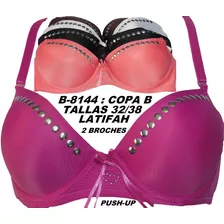 Brasier Sostenes Copa B Push Up Gym Ropa Interior Femenina