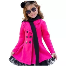 Sobretudo Casaco Infantil Trench Coat Em Plush Gola Pelinho