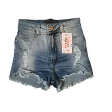Shorts Jeans Feminino Desfiado E Destroyed 1955