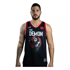 Camiseta Regata Basquete Kiss W A Sport The Demon Preta