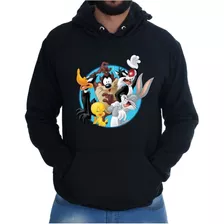 Blusa Moletom Masculino Canguru Looney Tunes Patolino Retro