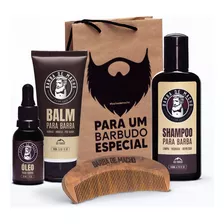 Kit De Cuidados Com A Barba Shampo Balm Óleo Barba De Macho