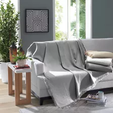 Manta Para Sillón Y Pie De La Cama 120x150 100% Algodón Gris