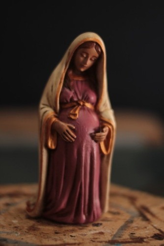 Imagem Nossa Senhora Maria Grávida 15cm Resina Doce Espera