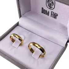 Aliança Ouro 18k Abaulada 4mm 6,3g O Par + 1 Brilhan. Anat.