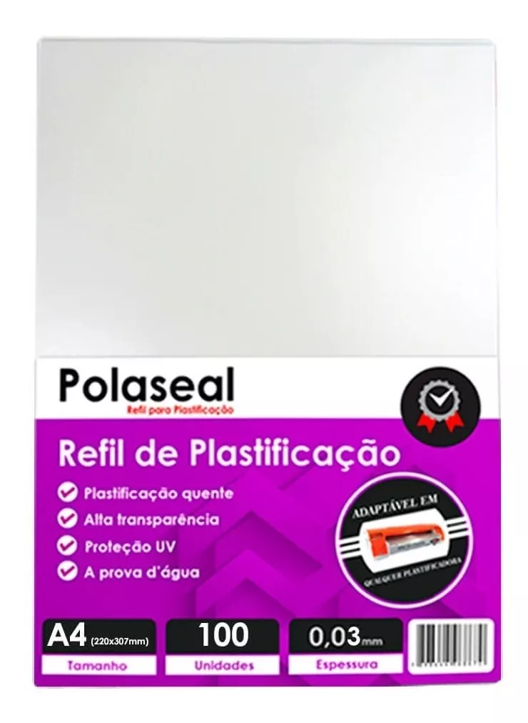 Polaseal Plástico Para Plastificação A4 220x307mm 0,03 100un