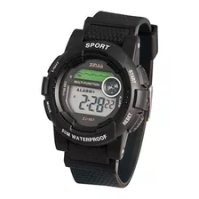 Relógio Infantil Esportivo Preto Digital Pulseira Silicone Cor Da Correia Preto Xinjia Sinka Xj-867