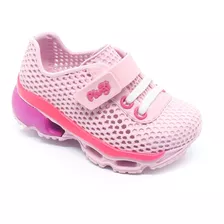 Tênis Infantil Plugt Energy Menina Rosa E Pink Conforto