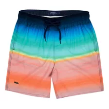 Shorts Água Mash Estampado Tie Dye Laranja