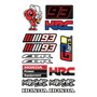 Honda Racing Sport Kit De Stickers Con Resina Planilla Rh09