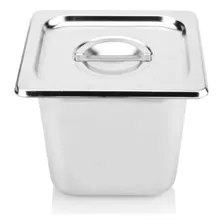 Deposito Gastronomico Acero Inox 1/6 15cm Con Tapa (17x16)