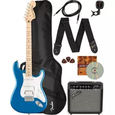 Kit Fender Squier Affinity Strat Hss Lake P.b./bag/amp Fm15g