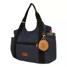 Bolsa Tecido Jeans Pano Grande Alça Ombro Lateral Casual Top