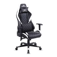 Silla De Escritorio Redragon Gaia C211 Gamer Ergonómica Negra Y Blanca Con Tapizado De Cuero Sintético