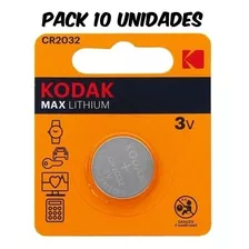 Pila Botón Kodak Max Lithium Cr2032 Pack X 10 Unidades 
