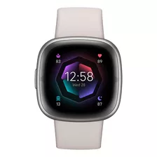 Smartwatch Fitbit Sense 2 Caixa De Alumínio Platina, Pulseira Branca-marfim