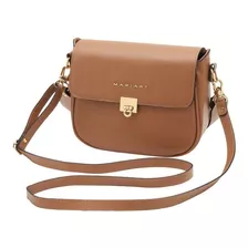 Bolsa Transversal Feminina Couro Legítimo Mariart Turmalina Cor Camel