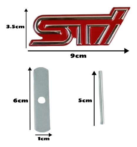 Emblema Sti (subaru) Atornillable (parrilla) Ic  Foto 6