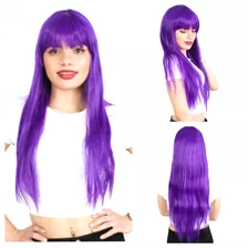 * Peluca Pelo Color Fantasía Lacio/flequillo 70cm #violeta *