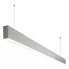 Lámpara Lineal Colgante 120cm Barra Led Plateada 32w 220v