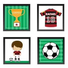 Quadros Decorativos Flamengo Time Futebol Nome Infantil Bebe