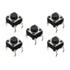 Pack 5 Boton Pulsador Tecla Tact Switch 6mm X 6mm Nubbeo