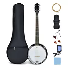 Banjo De Tamaño Completo De 6 Cuerdas, Banjo De Espald...