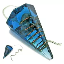 Pêndulo De Orgonite Raio Azul Purificação Cristal 4 Cm