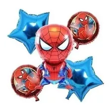 Bombas Globos Hombre Araña 5 Globos Bouquet Spiderman