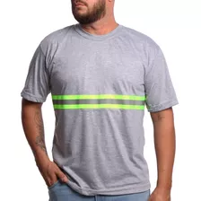 Camiseta Com Faixa Refletiva Uniforme Trabalho Plus Size Xgg