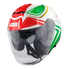 Capacete Moto Aberto Givi X22 Planet Hyper Itália + Brind @# Cor Branco/verde/vermelho Tamanho Do Capacete 56 / S