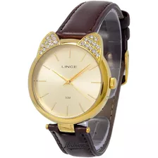 Relogio Lince Feminino Lrc621l C1nx Dourado Couro Marrom