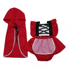 Body Fantasia Chapeuzinho Vermelho Com Capa Mesversário 