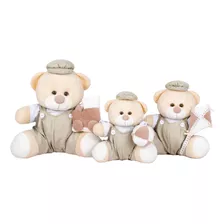 Trio De Ursos Macacão Com Brinquedos Para Nichos 15/18/22