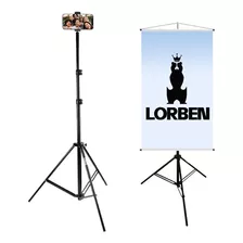 Tripé Pedestal Suporte Celular Camera Banner 2,3m Aço Lorben