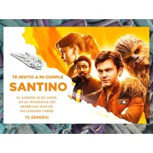 20 Invitacion Han Solo Star Wars Cumpleaños